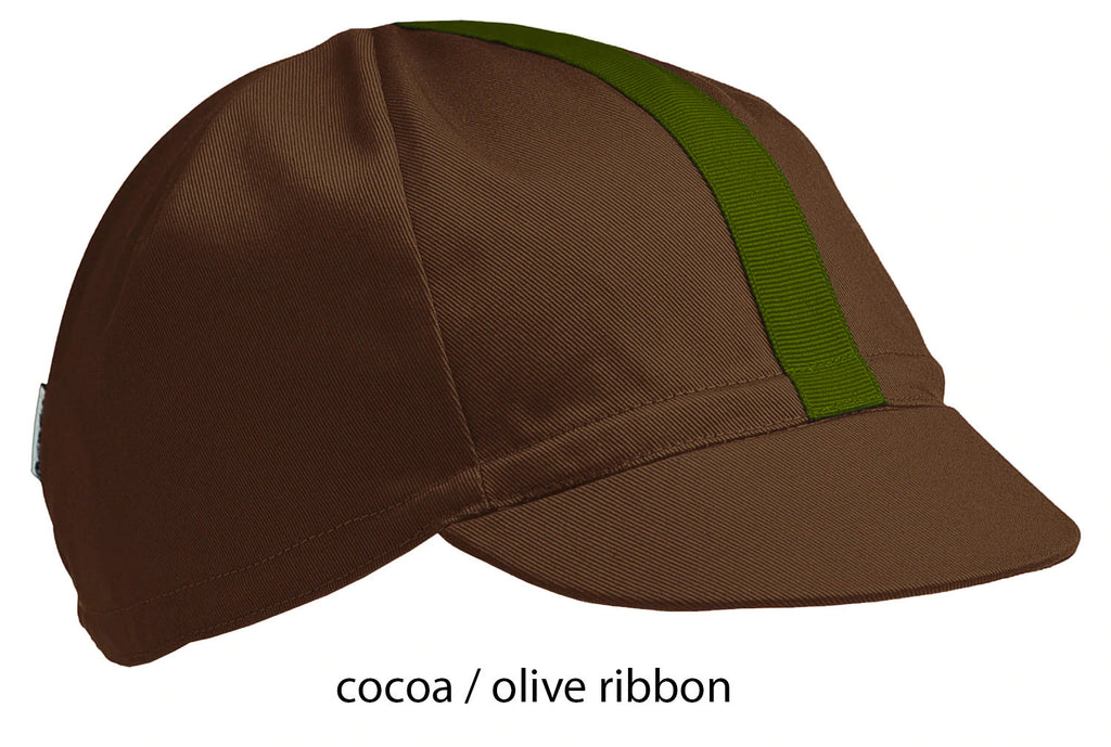 cocoa cotton four panel cycling cap