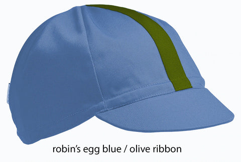 robin's egg blue cotton four panel cycling cap