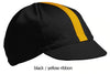 black cotton four panel cycling cap