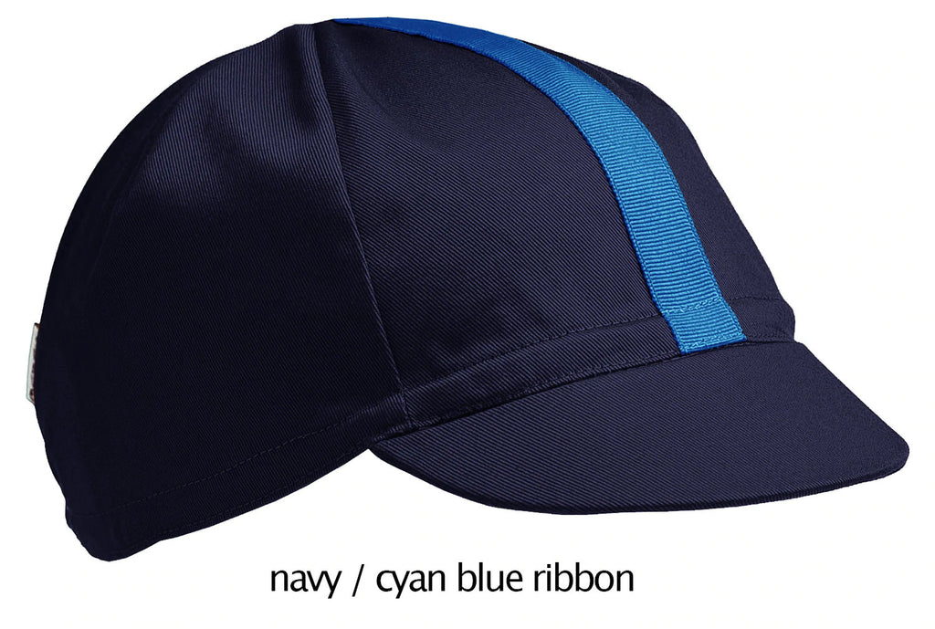 navy cotton four panel cycling cap