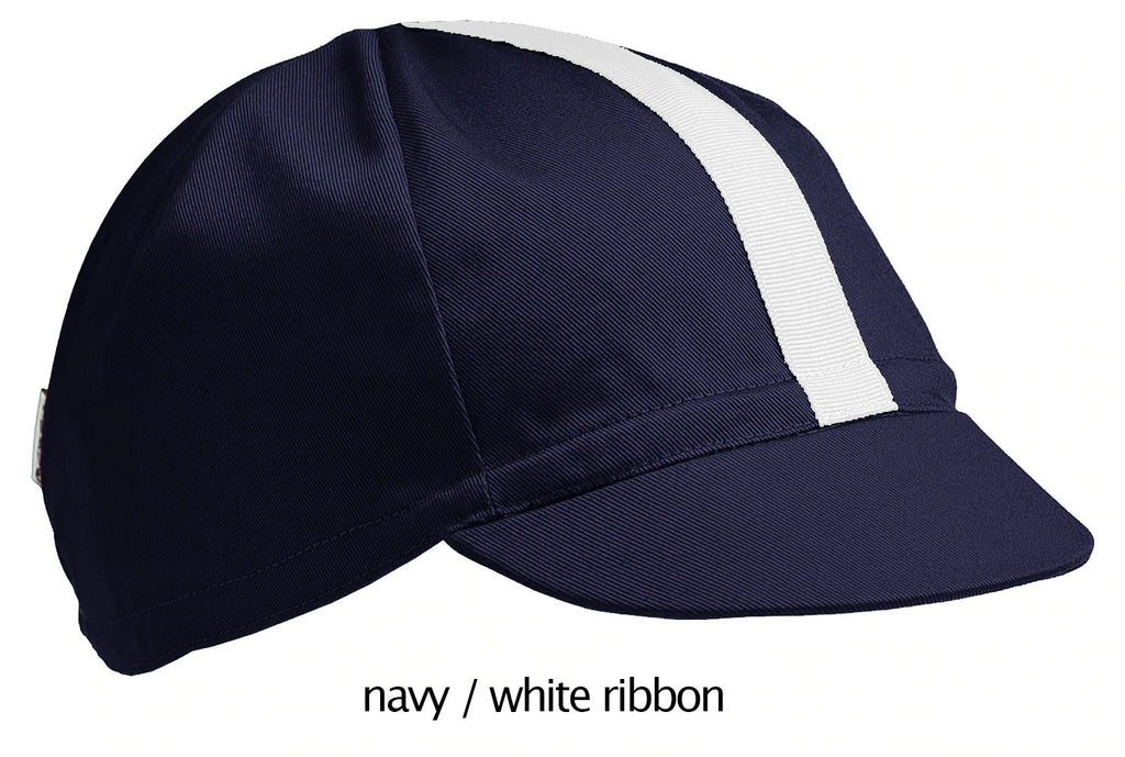 navy cotton four panel cycling cap