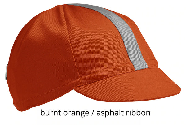 orange cotton four panel cycling cap