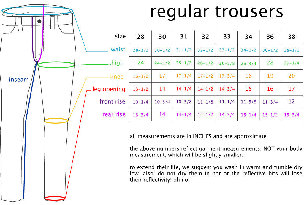 Mid weight Wwr Regular Trouser Swrve size-chart-jeans